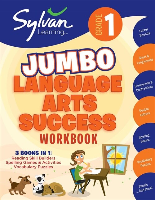 1st Grade Jumbo Language Arts Success Workbook: 3 Books in 1 # Reading Skill Builders, Spellings Games, Vocabulary Puzzles; Activities, Exercises, and (Paperback)
