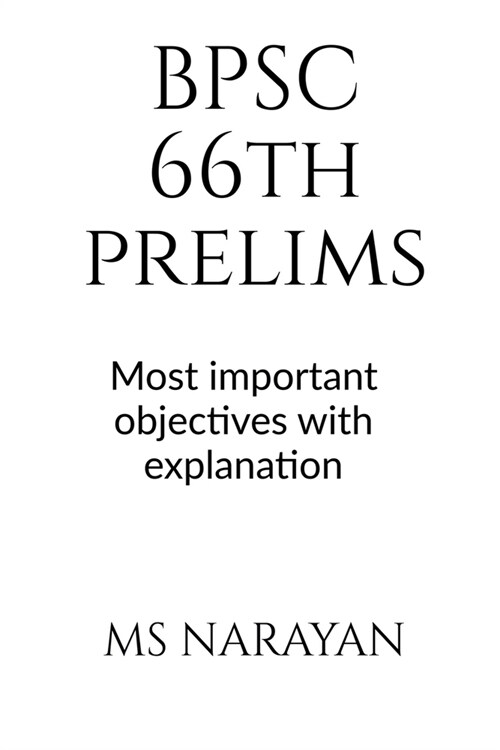 BPSC 66th PRELIMS (Paperback)