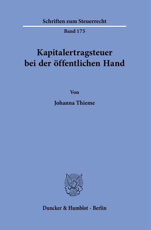 Kapitalertragsteuer Bei Der Offentlichen Hand (Paperback)