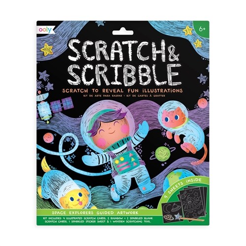 Large Scratch & Scribble Art Kit: Space Explorers - 10 PC Set (Other)