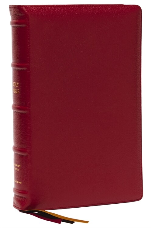 KJV Holy Bible: Large Print Single-Column with 43,000 End-Of-Verse Cross References, Red Goatskin Leather, Premier Collection, Personal Size, Thumb In (Leather)