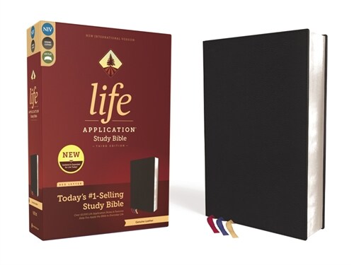 Niv, Life Application Study Bible, Third Edition, Genuine Leather, Cowhide, Black, Art Gilded Edges, Red Letter (Leather)