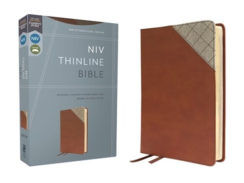 Niv, Thinline Bible, Leathersoft, Brown, Red Letter, Comfort Print (Imitation Leather)