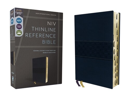 Niv, Thinline Reference Bible (Deep Study at a Portable Size), Leathersoft, Navy, Red Letter, Thumb Indexed, Comfort Print (Imitation Leather)