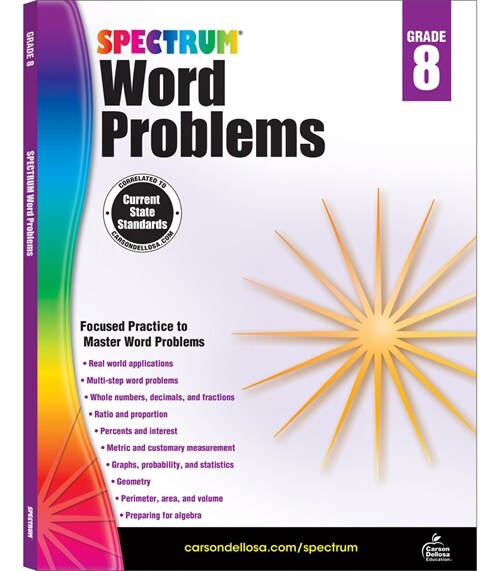 [중고] Spectrum Word Problems, Grade 8 (Paperback)