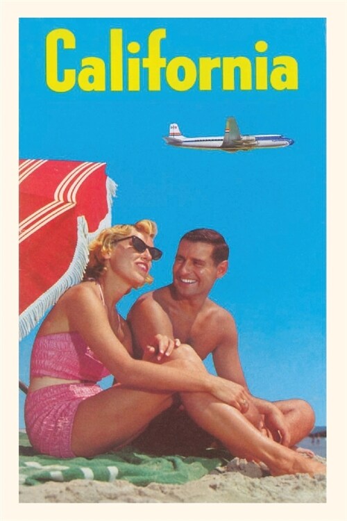The Vintage Journal Couple on Beach with Airplane in Sky (Paperback)