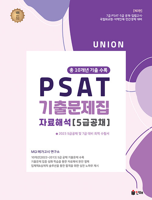 UNION 2023 PSAT 5급공채 자료해석 10개년 기출문제집