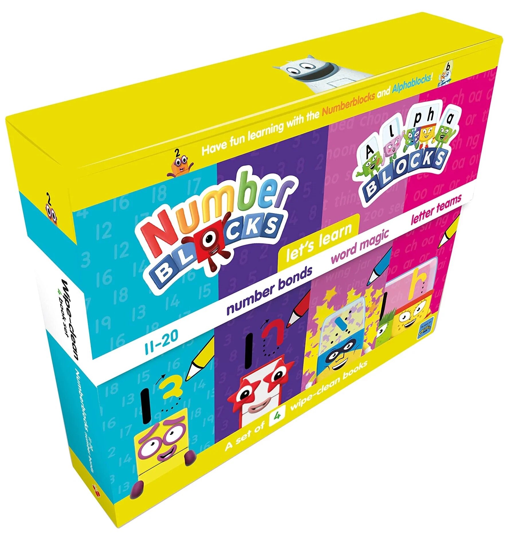 Numberblocks and Alphablocks: Lets Learn Numbers and Letters Set : 4 Wipe-clean books with pens included (Boxed pack)