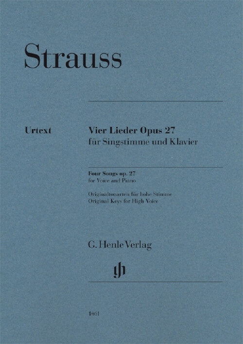 Strauss, Richard - Vier Lieder op. 27 fur Singstimme und Klavier (Sheet Music)