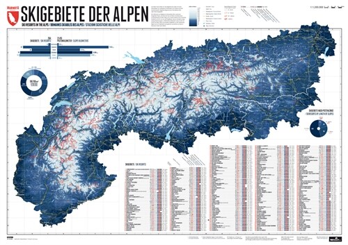 264 Skigebiete der Alpen (Sheet Map)