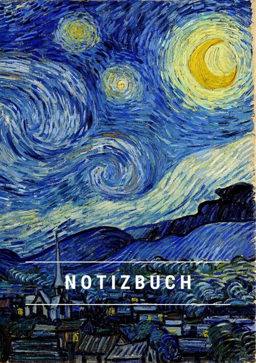 Notizbuch klein A5 Blanko - Notizheft 44 Seiten 90g/m² - Softcover Vincent van Gogh Sternennacht - FSC Papier (Paperback)