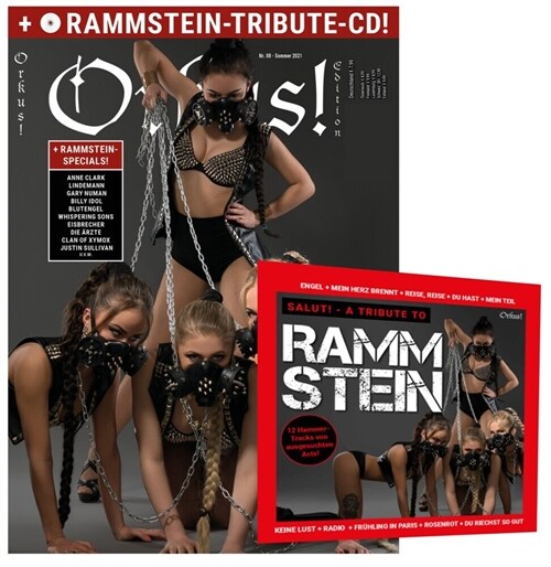 Orkus Edition mit RAMMSTEIN-Tribute-CD: 12 Tracks: Engel, Mein Herz brennt, Du hast, Mein Teil, Du riechst so gut, Rosenrot u.a. (Pamphlet)