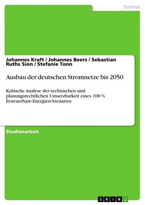 Ausbau der deutschen Stromnetze bis 2050 (Paperback)