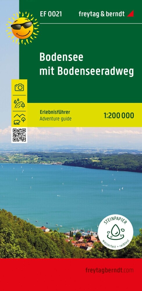 Bodensee mit Bodensee-Radweg, Erlebnisfuhrer 1:200.000, freytag & berndt, EF 0021 (Sheet Map)