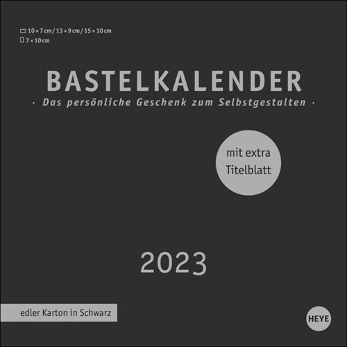 Premium-Bastelkalender schwarz klein 2023 (Calendar)