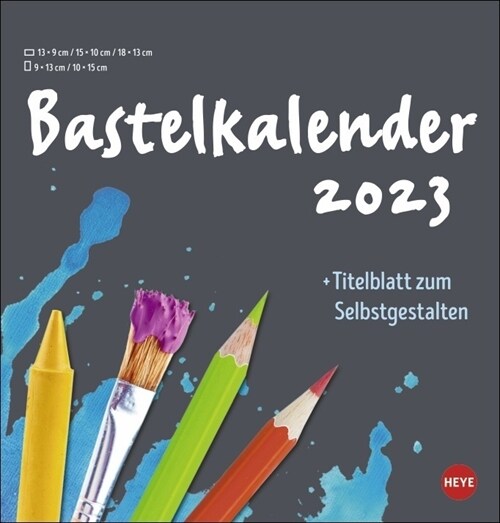 Bastelkalender anthrazit mittel 2023 (Calendar)