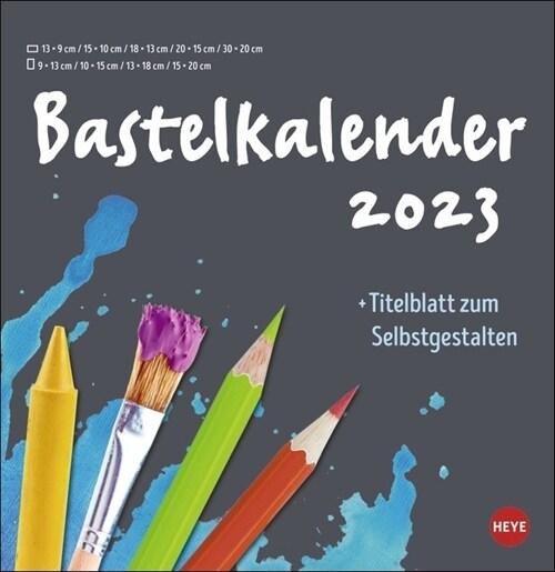 Bastelkalender anthrazit groß 2023 (Calendar)