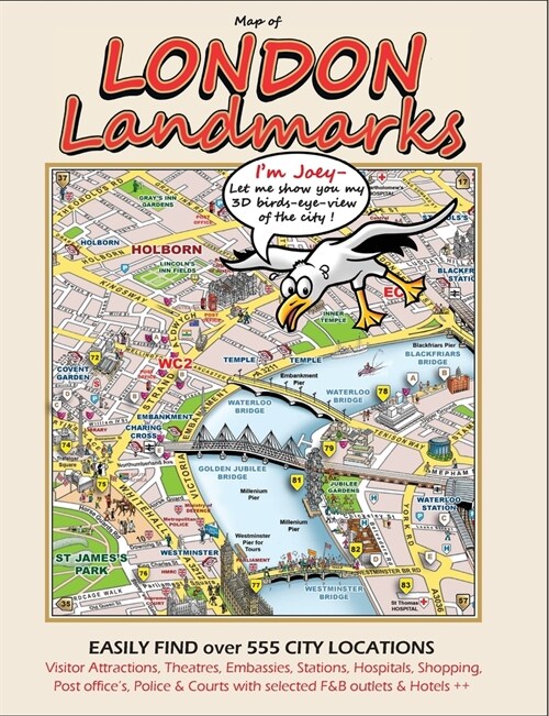 Map of LONDON LANDMARKS: Easily find over 555 Locations in London (Paperback)