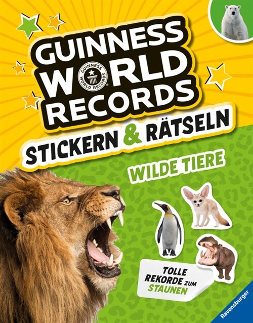 Guinness World Records Stickern und Ratseln: Wilde Tiere (Paperback)