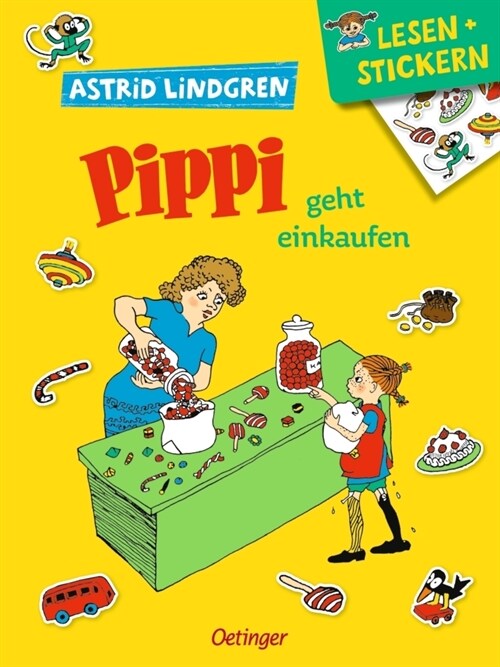 Lesen + Stickern. Pippi geht einkaufen (Paperback)