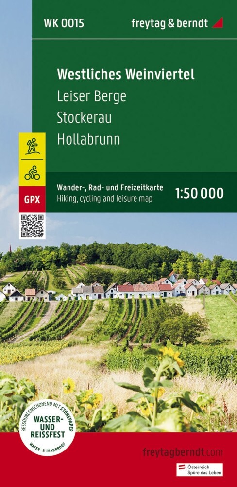 Westliches Weinviertel - Leiser Berge - Stockerau - Hollabrunn - Laa a.d. Thaya, Wander + Radkarte 1:50.000 (Sheet Map)