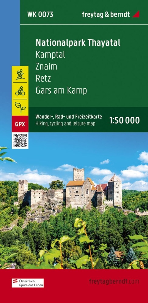 Nationalpark Thayatal - Kamptal - Znaim - Retz - Gars am Kamp, Wander + Radkarte 1:50.000 (Sheet Map)