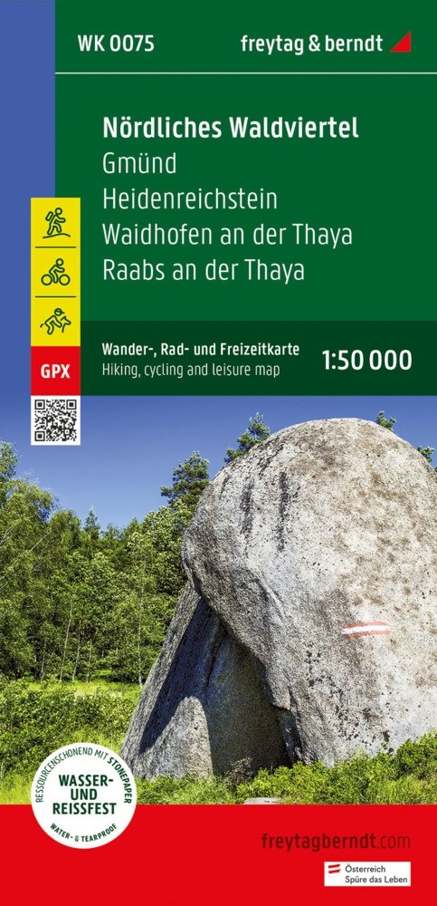 Nordliches Waldviertel - Gmund - Heidenreichstein - Waidhofen a.d. Thaya - Raabs a.d. Thaya, Wander + Radkarte 1:50.000 (Sheet Map)