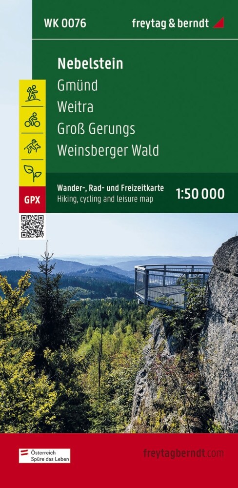 Nebelstein - Gmund - Weitra - Groß Gerungs - Weinsberger Wald, Wander + Radkarte 1:50.000 (Sheet Map)