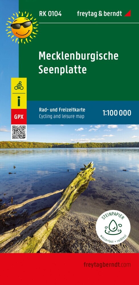 Mecklenburgische Seenplatte, Rad- und Freizeitkarte 1:100.000, freytag & berndt, RK 0104 (Sheet Map)