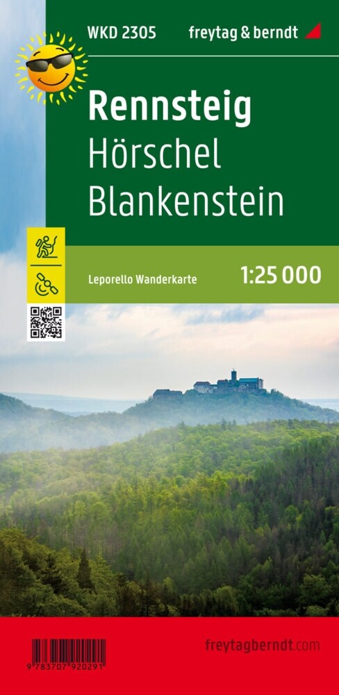 Rennsteig - Horschel - Blankenstein, Wanderkarte Leporello 1:25.000 (Sheet Map)