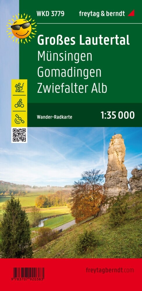 Großes Lautertal, Munsingen, Gomadingen, Zwiefalter Alb, Wander + Radkarte 1:35.000 (Sheet Map)