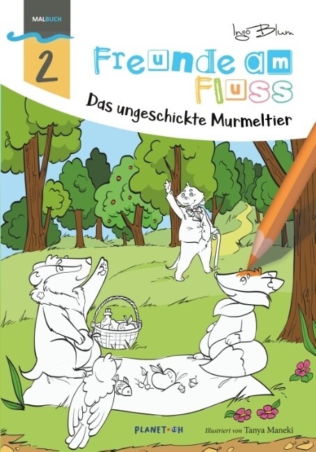 Freunde am Fluss: Das ungeschickte Murmeltier - MALBUCH (Paperback)