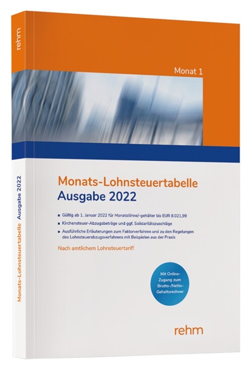 Monats-Lohnsteuertabelle 2022 (Paperback)
