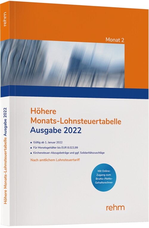 Hohere Monats-Lohnsteuertabelle 2022 (Paperback)