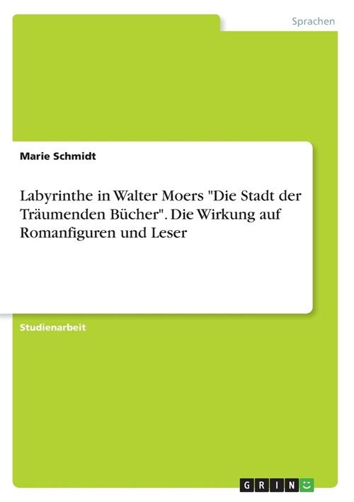 Labyrinthe in Walter Moers Die Stadt der Tr?menden B?her. Die Wirkung auf Romanfiguren und Leser (Paperback)