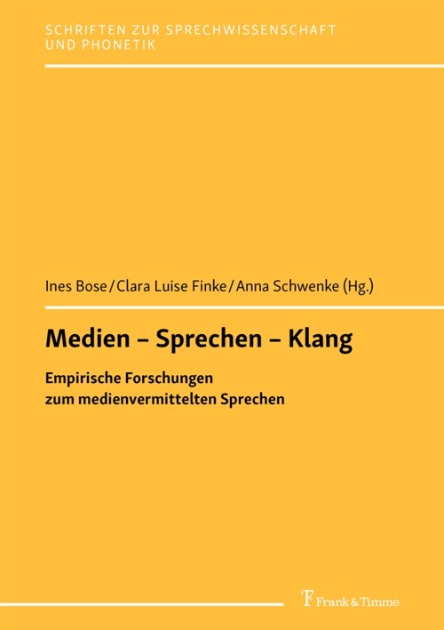 Medien - Sprechen - Klang (Paperback)