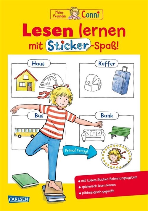 Conni Gelbe Reihe (Beschaftigungsbuch): Lesen lernen mit Sticker-Spaß (Paperback)