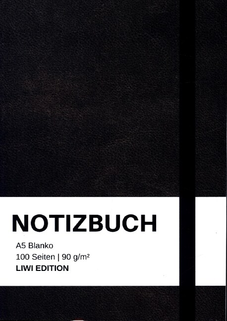 Notizbuch A5 blanko - 100 Seiten 90g/m² - Soft Cover Schwarz - FSC Papier (Paperback)