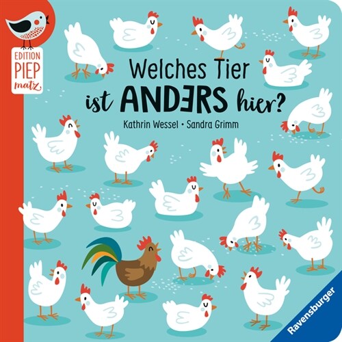 Welches Tier ist anders hier - Unterschiede finden mit lustigen Tieren fur Kinder ab 18 Monaten (Board Book)