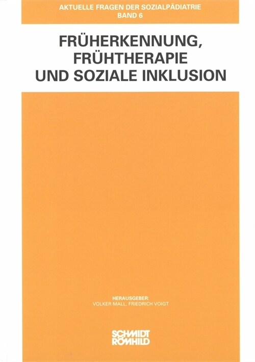 Fruherkennung, Fruhtherapie und soziale Inklusion (Hardcover)