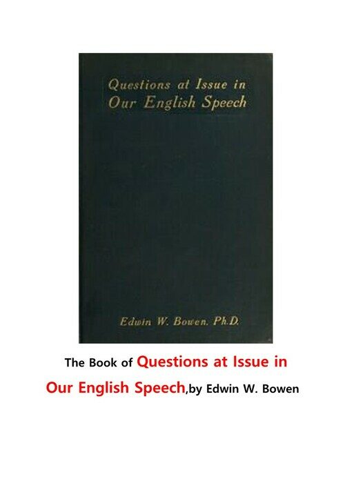 영어로 말하기에서 문제점에 질문들 (The Book of Questions at Issue in Our English Speech,by Edwin W. Bowen) 커버