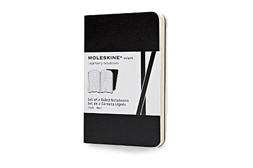 Moleskine Volant Notebook (Set of 2 ), Extra Small, Ruled, Black, Soft Cover (2.5 X 4) (Other)