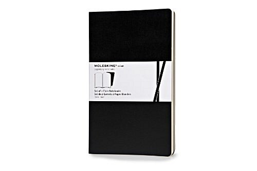 Moleskine Volant Notebook (Set of 2 ), Large, Plain, Black, Soft Cover (5 X 8.25) (Other)