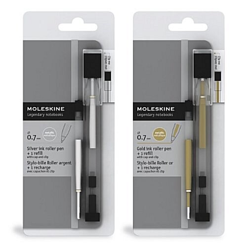 Moleskine Metallic Ink Roller Pen, Transparent, Medium Point (0.7 MM), Gold Metallic Ink [With Refill] (Other)