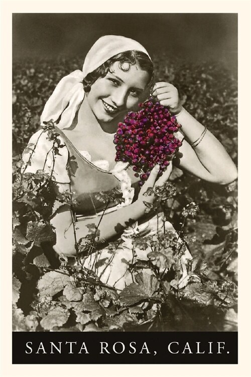 Vintage Journal Santa Rosa, California, Woman with Grapes (Paperback)