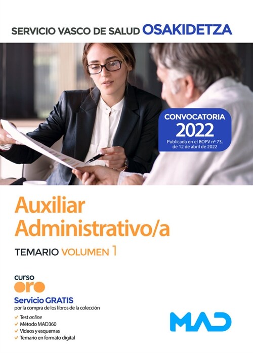 Auxiliar Administrativo/a de Osakidetza-Servicio Vasco de Salud. Temario (DH)