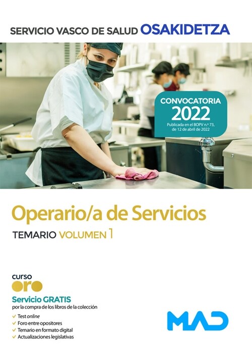 Operario/a de Servicios de Osakidetza-Servicio Vasco de Salud. Temario volumen 1 (DH)