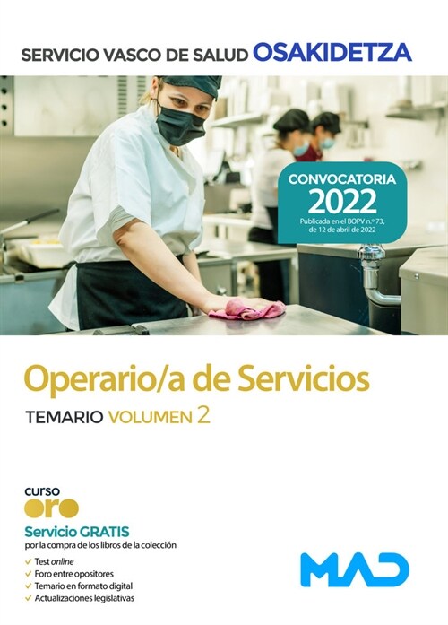 Operario/a de Servicios de Osakidetza-Servicio Vasco de Salud. Temario volumen 2 (DH)