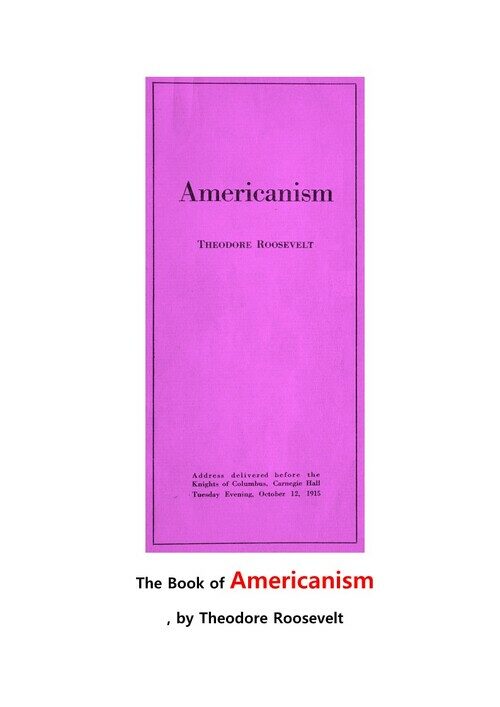 아메리카니즘. 미국적 정신 (The Book of Americanism, by Theodore Roosevelt) 커버