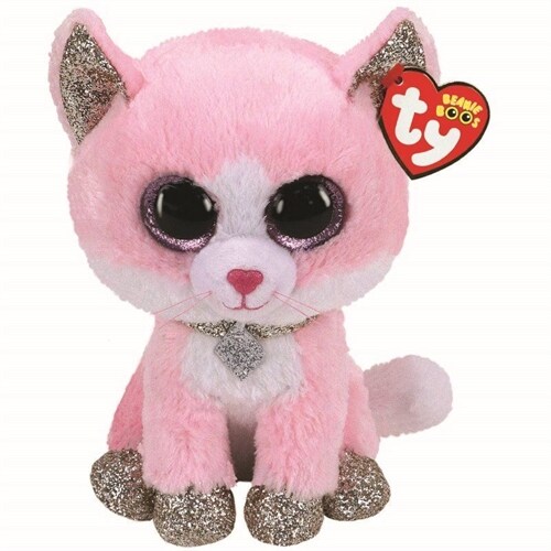 Ty Fiona Pink Cat Beanie Boo - Med (Toy)